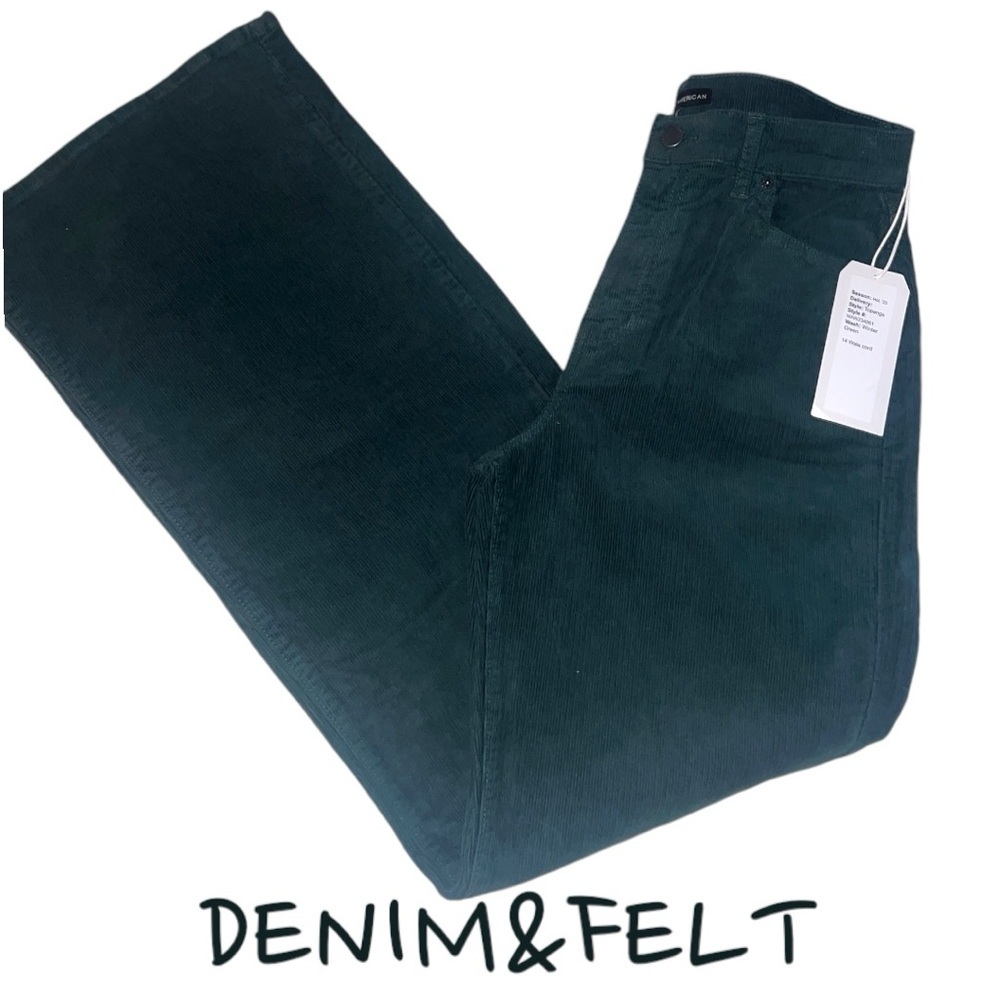 NEW Modern American Topanga Long Corduroy Pants Winter Green Size 26